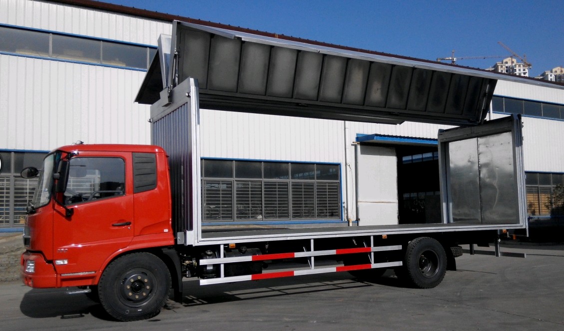 東風(fēng)天錦7.65米側(cè)翼開啟廂式車 高效物流的10噸國(guó)四展翼解決方案